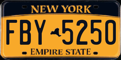 NY license plate FBY5250