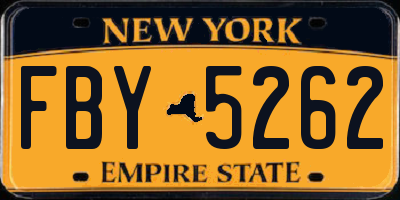 NY license plate FBY5262