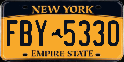 NY license plate FBY5330