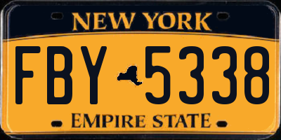 NY license plate FBY5338