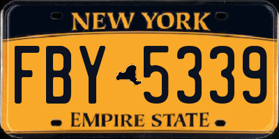 NY license plate FBY5339