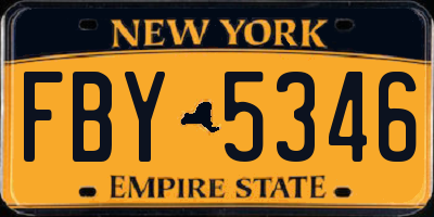 NY license plate FBY5346