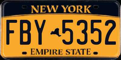 NY license plate FBY5352