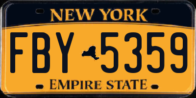 NY license plate FBY5359