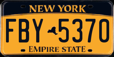 NY license plate FBY5370