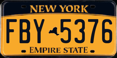 NY license plate FBY5376