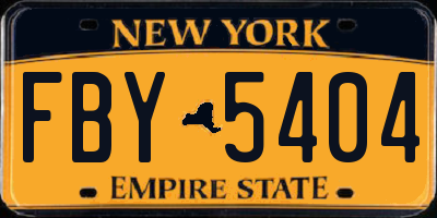 NY license plate FBY5404