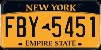 NY license plate FBY5451
