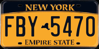 NY license plate FBY5470