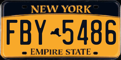 NY license plate FBY5486