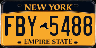 NY license plate FBY5488