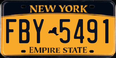 NY license plate FBY5491