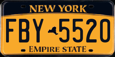 NY license plate FBY5520