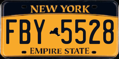 NY license plate FBY5528