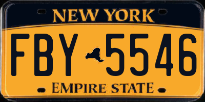 NY license plate FBY5546