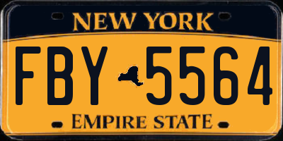 NY license plate FBY5564