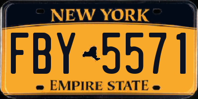 NY license plate FBY5571