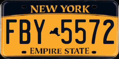 NY license plate FBY5572