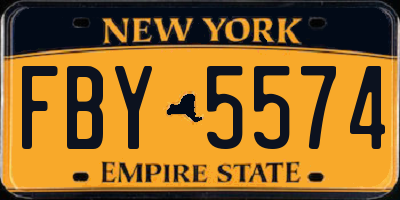 NY license plate FBY5574