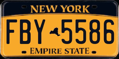 NY license plate FBY5586