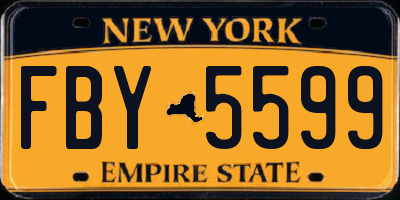 NY license plate FBY5599
