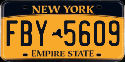 NY license plate FBY5609