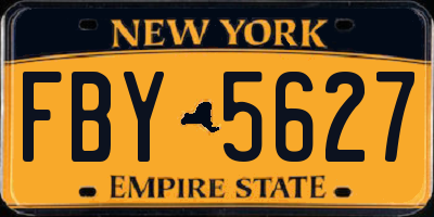 NY license plate FBY5627