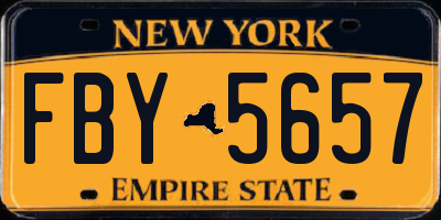 NY license plate FBY5657