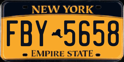 NY license plate FBY5658