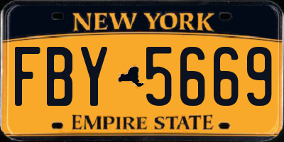 NY license plate FBY5669