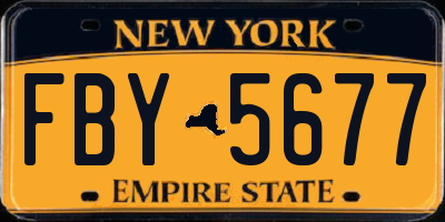 NY license plate FBY5677