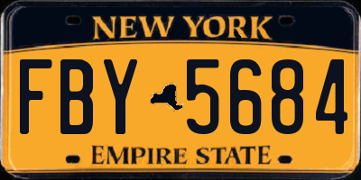 NY license plate FBY5684