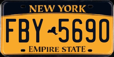 NY license plate FBY5690