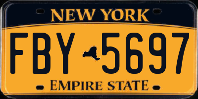 NY license plate FBY5697