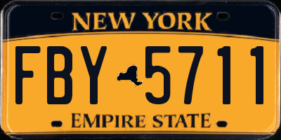 NY license plate FBY5711