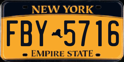 NY license plate FBY5716