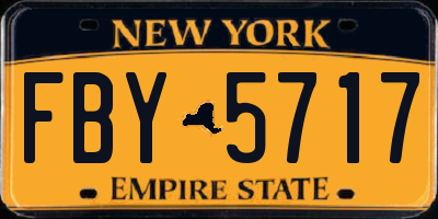 NY license plate FBY5717