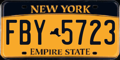 NY license plate FBY5723