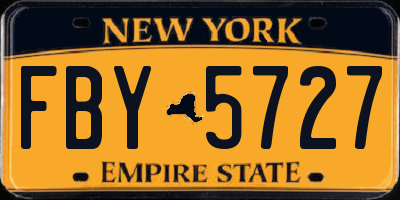 NY license plate FBY5727