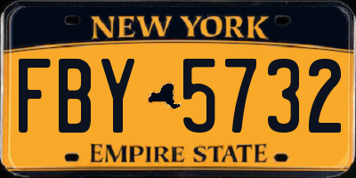 NY license plate FBY5732