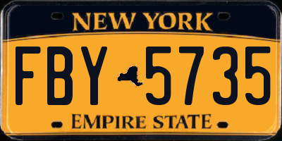 NY license plate FBY5735