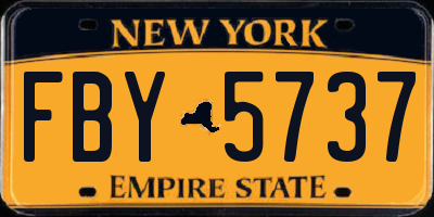 NY license plate FBY5737