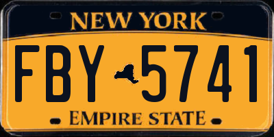 NY license plate FBY5741
