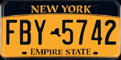 NY license plate FBY5742