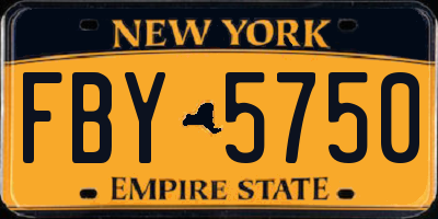 NY license plate FBY5750