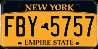 NY license plate FBY5757