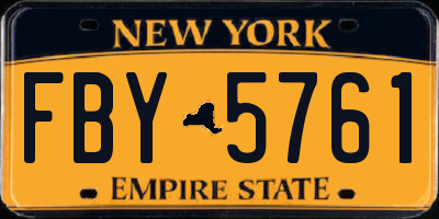 NY license plate FBY5761