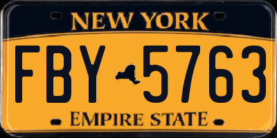 NY license plate FBY5763