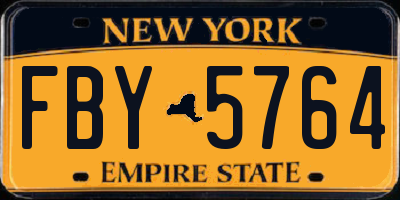 NY license plate FBY5764