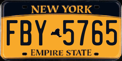 NY license plate FBY5765